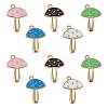 10Pcs 5 Colors Brass Enamel Pendants KK-SZ0004-01-1