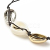 2Pcs 2 Color Acrylic & Alloy Shell Braided Bead Bracelets Set with Lampwork Evil Eye BJEW-JB08131-7