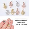 Nbeads 12Pcs 3 Colors  Brass Micro Pave Cubic Zirconia Charms ZIRC-NB0001-81-5