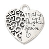 Heart with Words Tibetan Style Alloy Pendants TIBEP-S295-43AS-RS-1