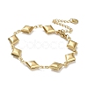 304 Stainless Steel Rhombus Link Chain Bracelets for Women BJEW-U002-01G-2