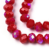 Electroplate Opaque Solid Color Glass Beads Strands EGLA-A034-P6mm-L21-2