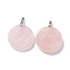 Natural Rose Quartz Pendants G-P491-05P-01-2