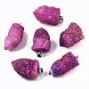 Rough Raw Electroplate Natural Druzy Agate Pendants G-S359-274D-1