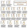 Kissitty 32Pcs 16 Styles Rack Plating Brass Toggle Clasps KK-KS0001-25-3