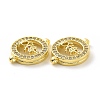Rack Plating Brass Micro Pave Clear Cubic Zirconia Connector Charms KK-C008-03G-3