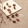 Coconut Brown Wood Stud Earring Findings EJEW-TA0010-06P-17