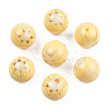 Flower Opaque Resin Beads RESI-T054-001A-3