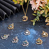 Beebeecraft 8Pcs 8 Colors Brass Micro Pave Clear Cubic Zirconia Glass Pendants KK-BBC0003-79-5