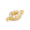 Rack Plating Brass Clear Cubic Zirconia Connector Charms KK-S396-06E-2