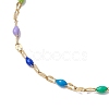 304 Stainless Steel Enamel Link Chains Bracelets for Women BJEW-JB10326-3