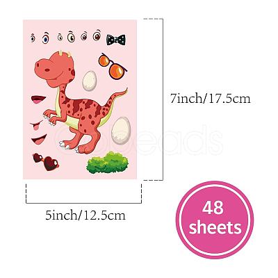 48 Sheets 8 Styles Paper Make a Face Stickers DIY-WH0467-004-1