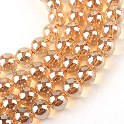 Electroplate Glass Beads Strands EGLA-Q062-4mm-A12-1