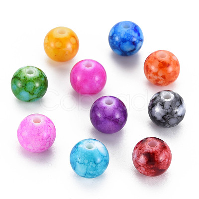 Baking Paint Opaque Acrylic Beads MACR-S308-06B-1