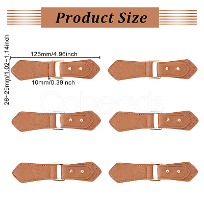 Fingerinspire 6 Sets PU Imitation Leather Sew on Toggle Buckles FIND-FG0001-83-1