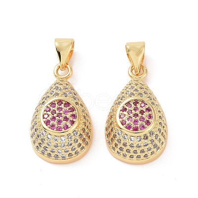 Brass Micro Pave Cubic Zirconia Pendants ZIRC-I063-40G-1