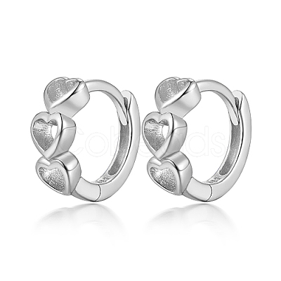 Anti-Tarnish Rhodium Plated 925 Sterling Silver Hoop Earrings ZY5984-2-1