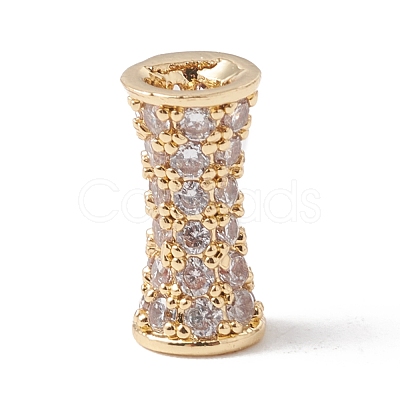 Eco-Friendly Rack Plating Brass Micro Pave Cubic Zirconia Beads KK-F835-26A-G-1