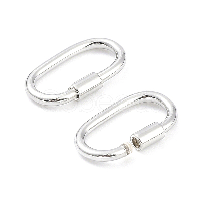 925 Sterling Silver Locking Carabiner Clasps STER-K173-20S-1