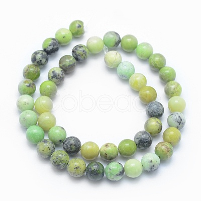 Natural Serpentine Beads Strands G-E489-02A-6mm-1