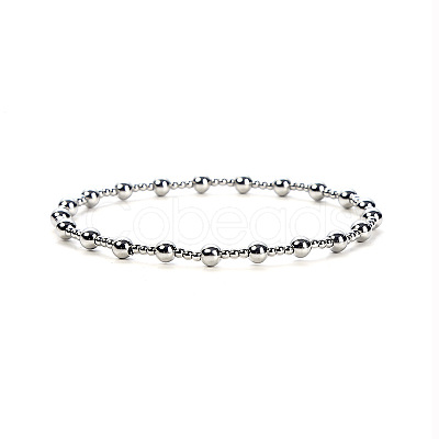 Classic Stainless Steel Ball Chains Stretch Bracelets for Women SB9710-2-1