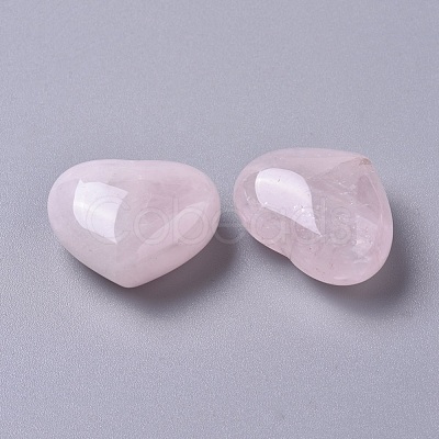 Natural Rose Quartz Heart Love Stone G-G798-14-1