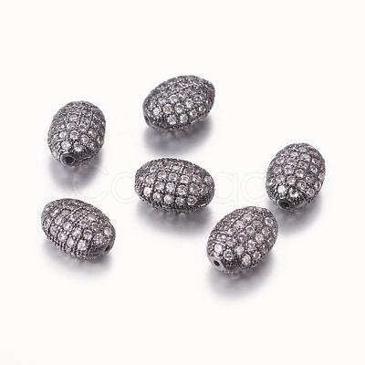 Brass Micro Pave Cubic Zirconia Beads ZIRC-F001-54B-1