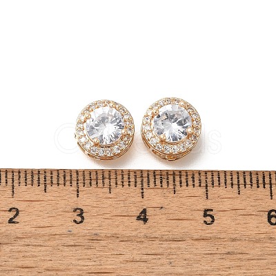 Rack Plating Brass Micro Pave Cubic Zirconia Beads KK-S399-09G-C-1