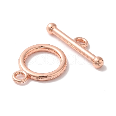 Rack Plating Brass Toggle Clasps KK-A225-06RG-1