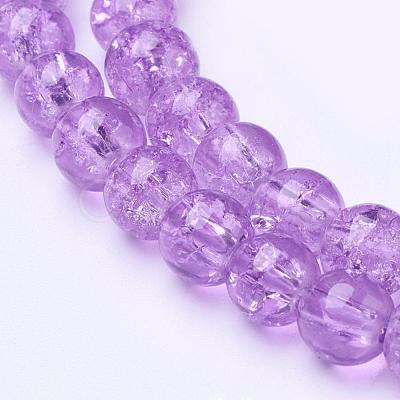 Spray Painted Crackle Glass Beads Strands CCG-Q001-6mm-12-1