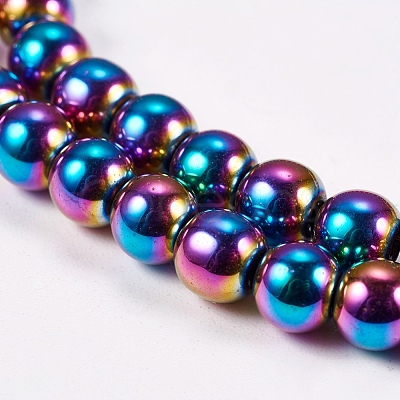 Electroplate Non-Magnetic Synthetic Hematite Beads Strands X-G-J169A-6mm-05-1