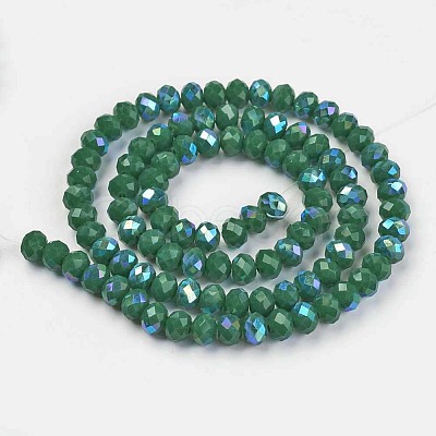 Electroplate Opaque Solid Color Glass Beads Strands EGLA-A034-P6mm-L05-1