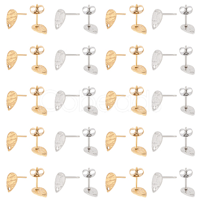 Unicraftale 40Pcs 2 Colors 304 Stainless Steel Stud Earring Findings STAS-UN0042-54-1