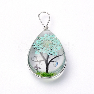 Transparent Glass Pendants GLAA-SZC0001-01A-1