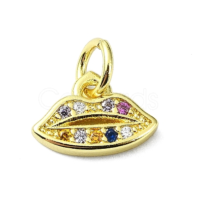 Brass Micro Pave Cubic Zirconia Pendants KK-H475-25G-02-1