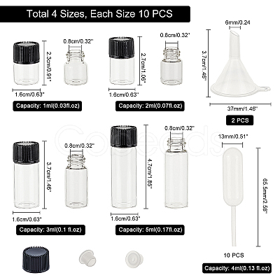 PandaHall Elite Mini Glass Spray Bottles MRMJ-PH0001-49A-1