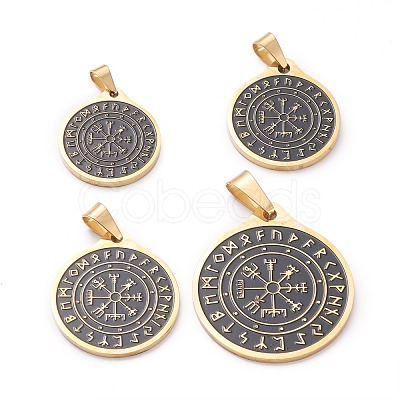 Mixed Sizes 304 Stainless Steel Enamel Pendants STAS-F248-02-G-1