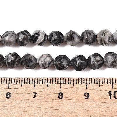 Natural Map Stone/Picasso Stone Beads Strands G-T138-214-1