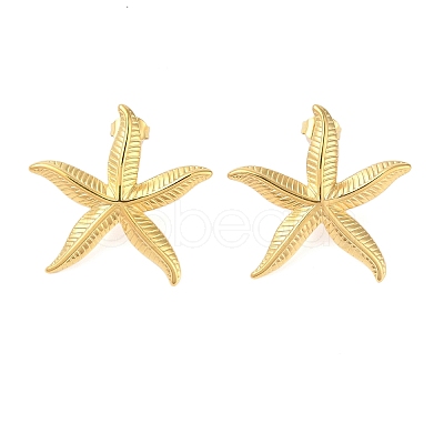 304 Stainless Steel Stud Earrings for Women EJEW-P289-01A-G-1