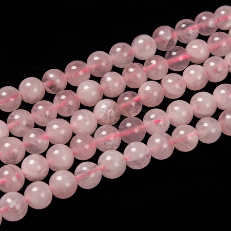 Natural Madagascar Rose Quartz Beads Strads G-D655-8mm-1