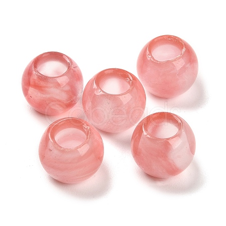 Cherry Quartz Glass European Beads G-R488-01F-1