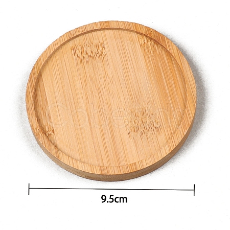 Flat Round Wood Mosaic Base PW-WG55259-02-1