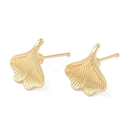 Ginkgo Leaf Alloy Stud Earrings for Women PALLOY-Q447-04LG-1