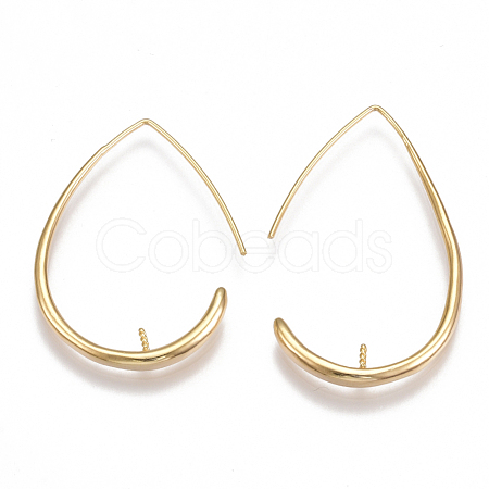 Brass Earring Hooks KK-T038-207G-1