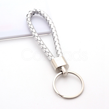 Handwoven Imitation Leather Keychain PW-WG34868-04-1