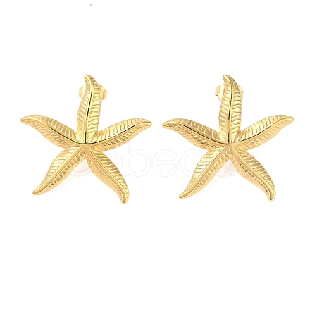 304 Stainless Steel Stud Earrings for Women EJEW-P289-01A-G-1