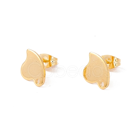 201 Stainless Steel Stud Earring Findings with Hole EJEW-A071-07G-1