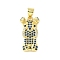 Brass Micro Pave Cubic Zirconia Pendants, Dog Charm, Real 18K Gold Plated, 20x10.5x3.5mm, Hole: 4.5x3.5mm