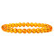 Natural Amber Round Beaded Stretch Bracelet, 