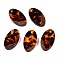 Transparent Resin and Walnut Wood Pendants, Oval Charms with Gold Foil, Orange, 22x12.5x3.5mm, Hole: 2mm